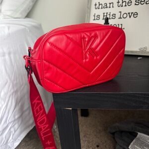 Kendall & Kylie Red Quilted Crossbody Bag